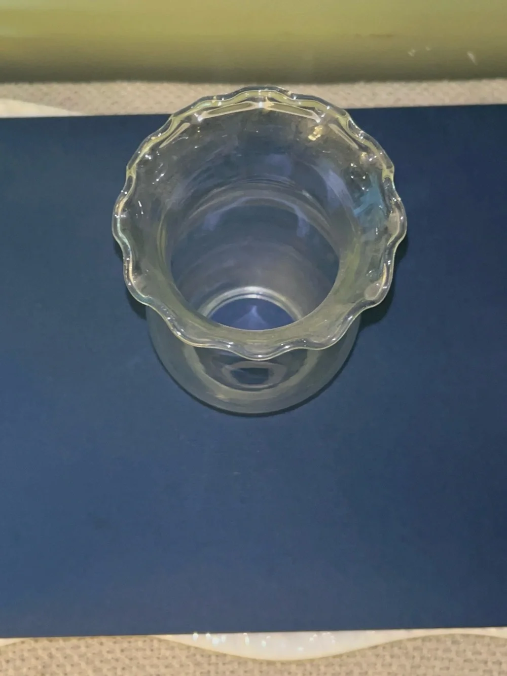 Clear Glass Hurricane Lamp Shade with Ruffled Rim-6 inch tall